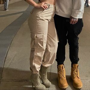 Tan jogger khaki cargo pants